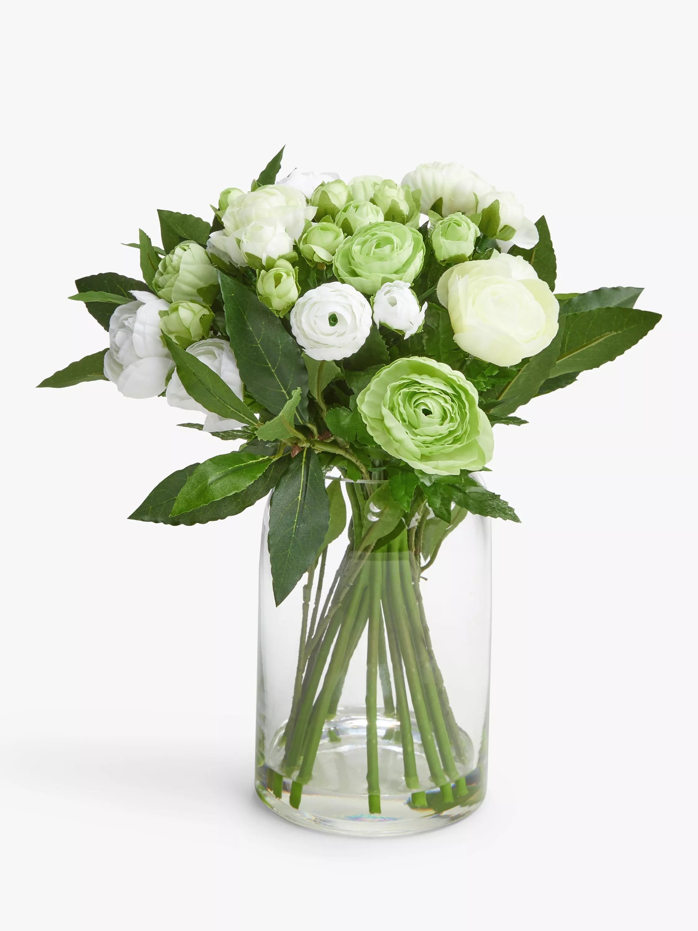 Floralsilk artificial white ranunculus bouquet 33cm (British brand)