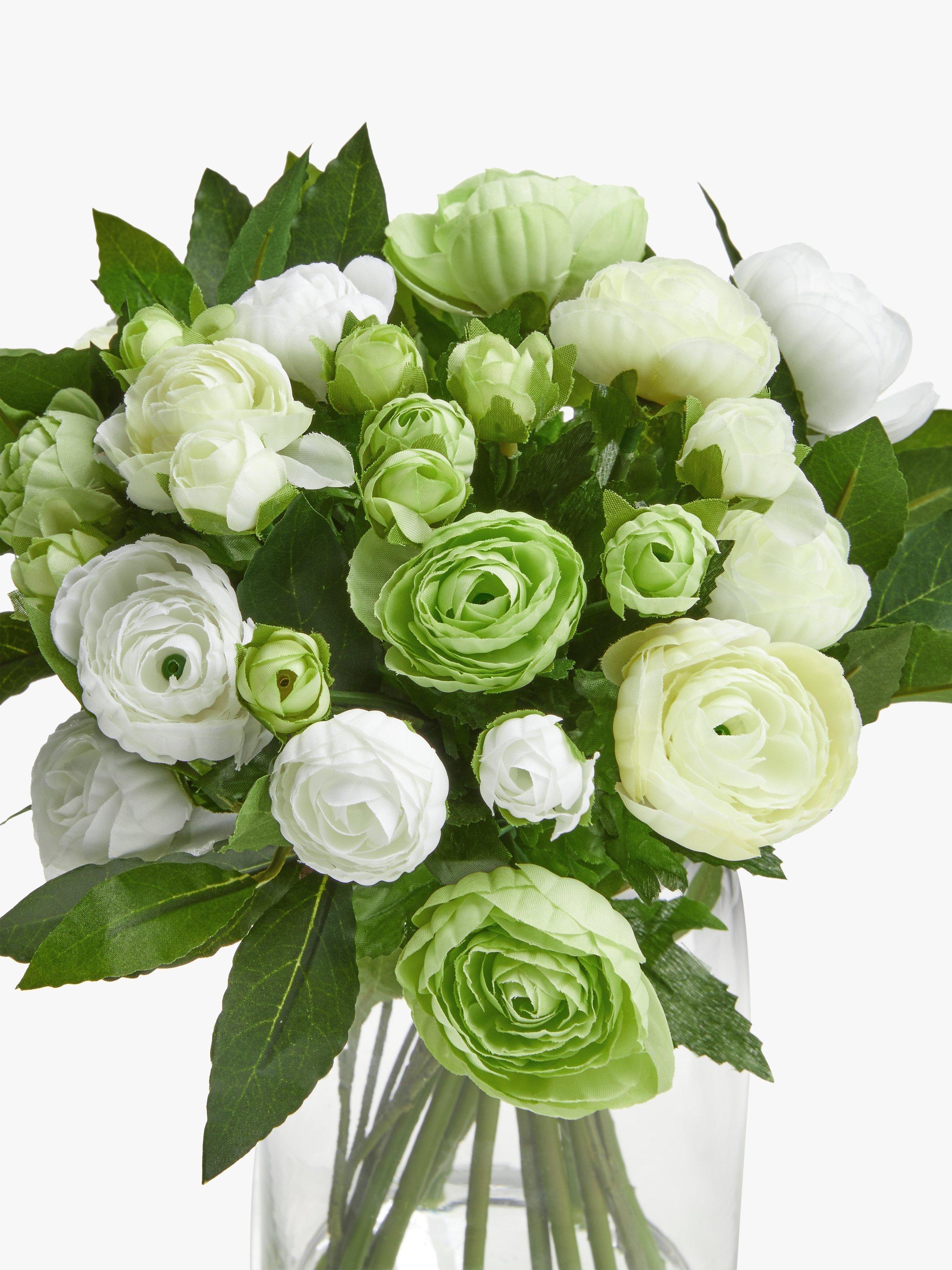 Floralsilk artificial white ranunculus bouquet 33cm (British brand)