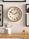 Jones Clocks quartz analogue wall clock in natural, 25cm, UK version