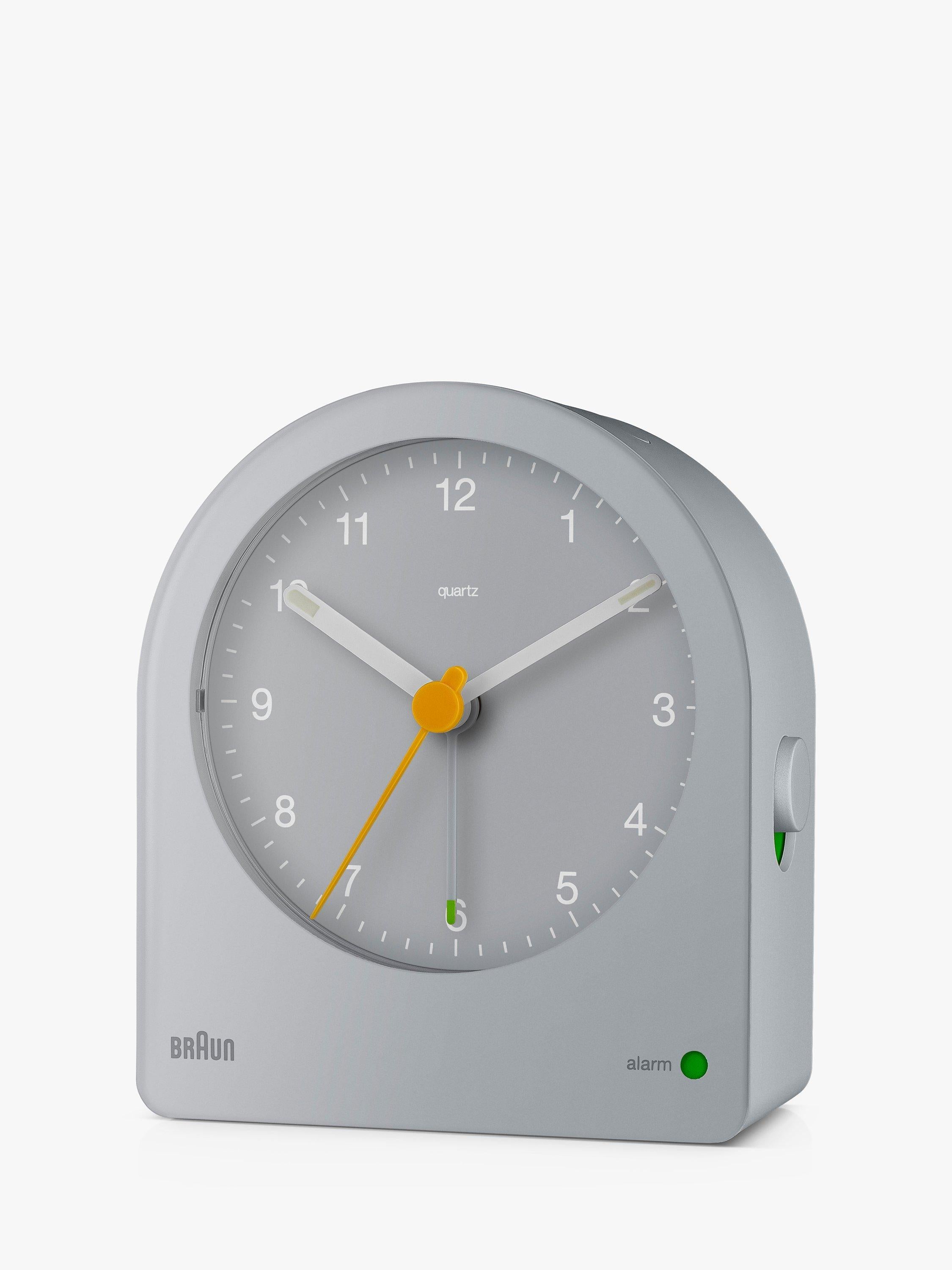 Braun Classic Analogue Alarm Clock in Grey - British product
