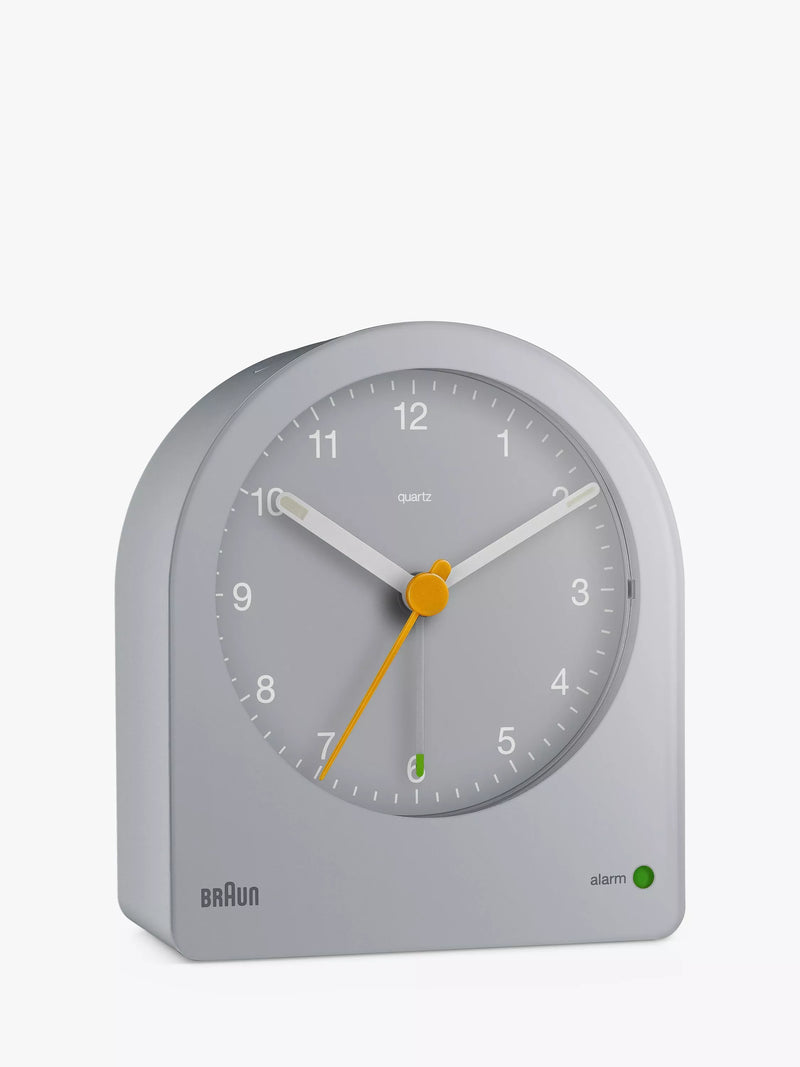 Braun Classic Analogue Alarm Clock in Grey - British product