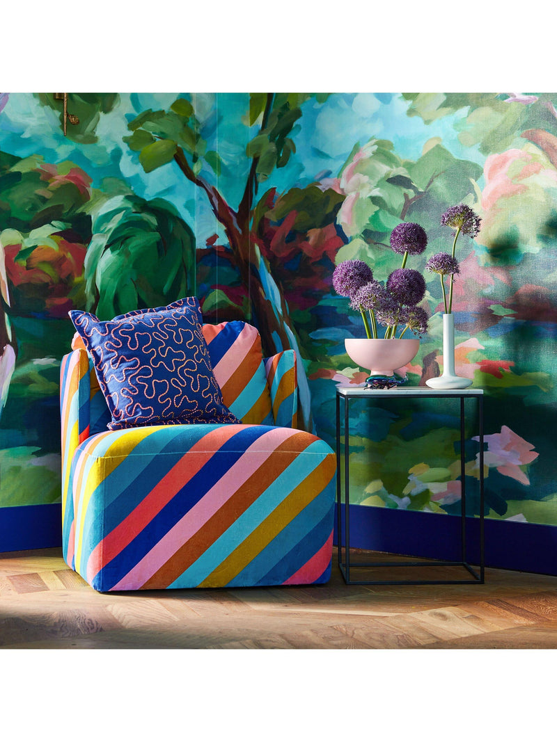 Harlequin Sherbet Stripe Stoff in Regenbogen-Diagonalstreifen (britische Marke)