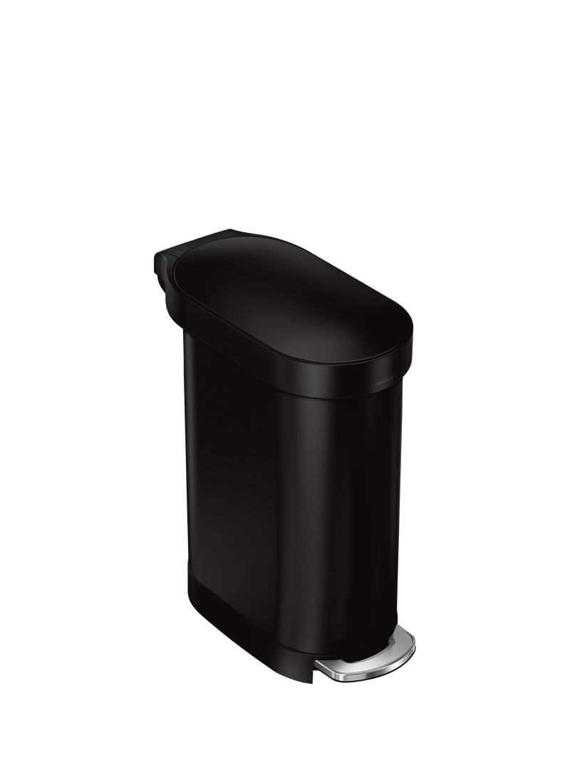 Simplehuman black 45L Slim Pedal Bin (British brand)