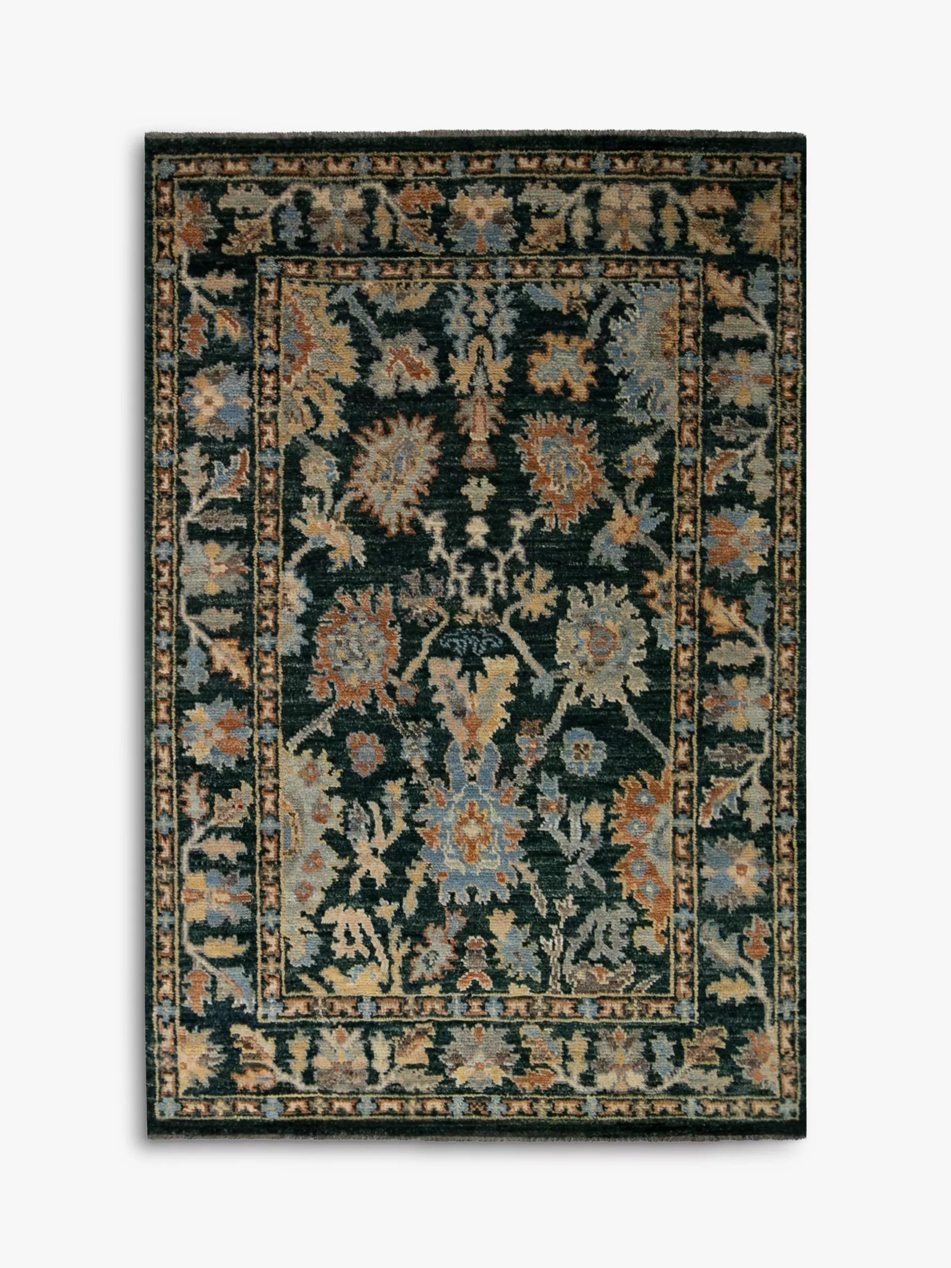 John Lewis Oushak wool rug in green - British product