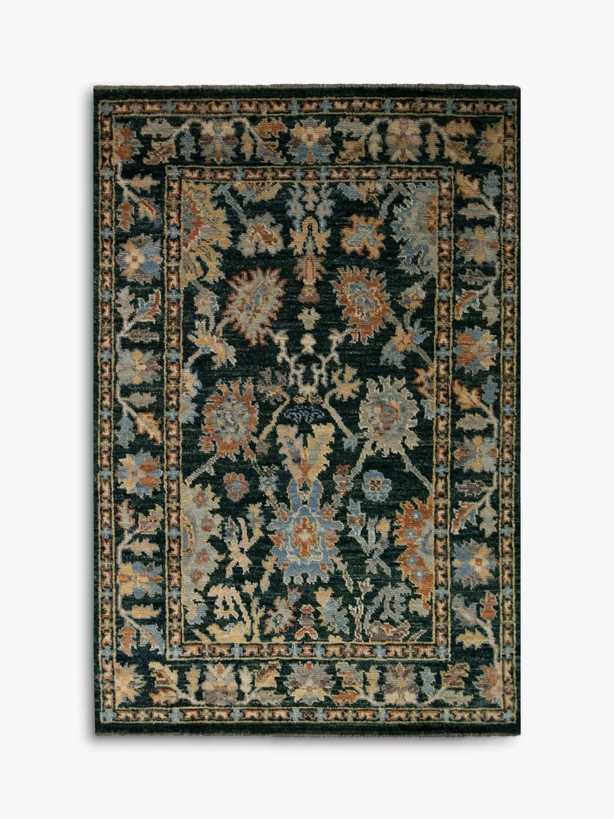 John Lewis Oushak wool rug in green - British product