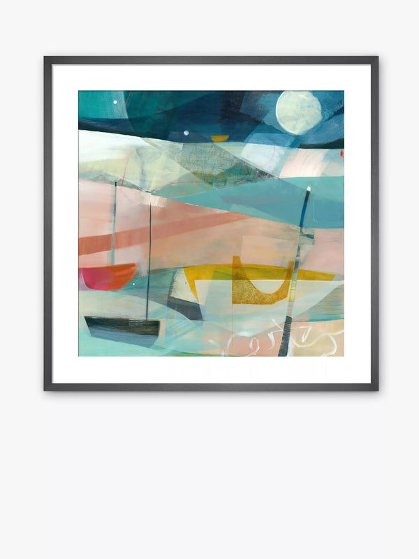 'Safe Journey' Framed Print and Mount, 50 x 50cm, Blue and Multi-color