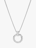 Tutti Palm Collection Textured Circle Pendant Necklace, Silver