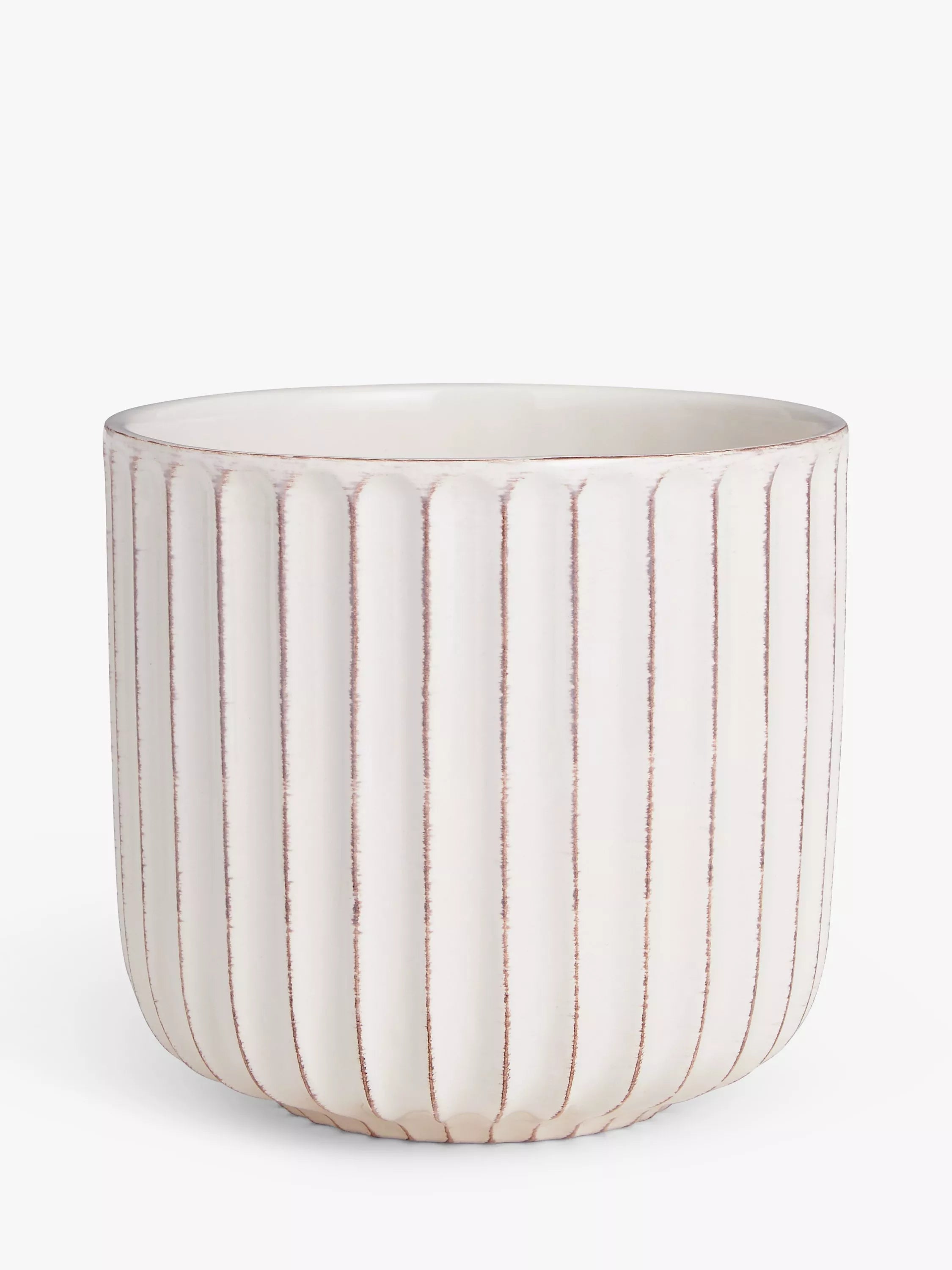 John Lewis indoor planter Country Ribbed White 23cm, imported from the UK