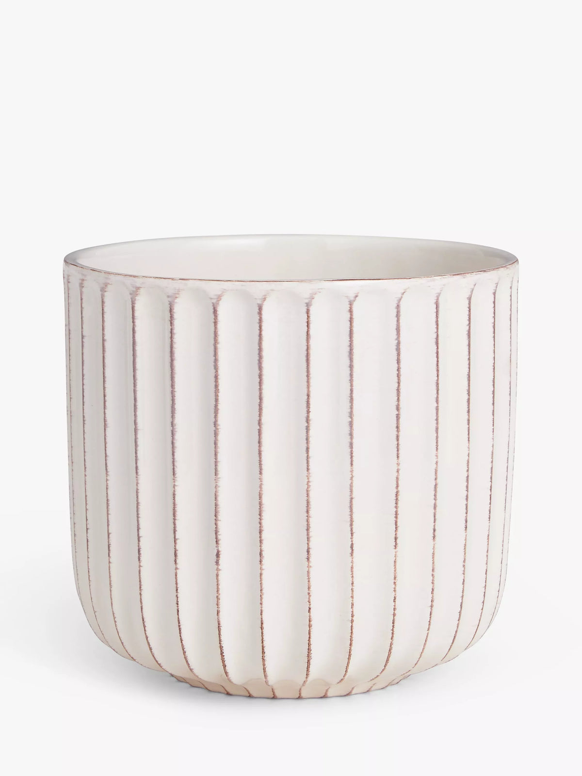 John Lewis indoor planter Country Ribbed White 23cm, imported from the UK