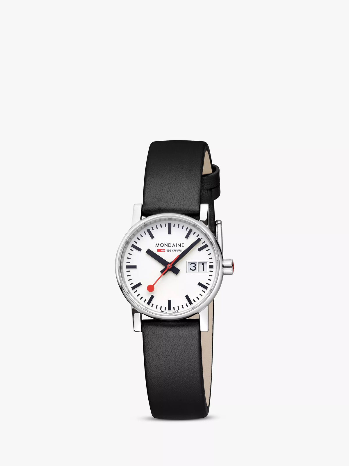 Mondaine Damenuhr 30mm mit veganem Lederarmband - Britisches Produkt