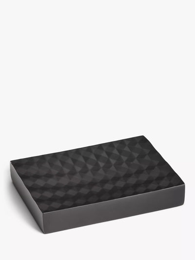 John Lewis Textured Diamond Polyresin Soap Dish in Black- Buy online at McGrocer
