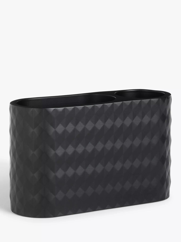 John Lewis Diamond Toothbrush Holder, Black