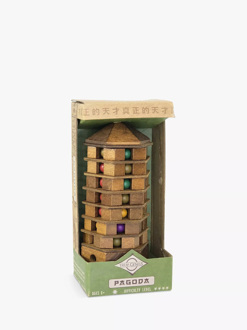 True Genius interactive Chinese Pagoda puzzle with coloured balls (British brand)