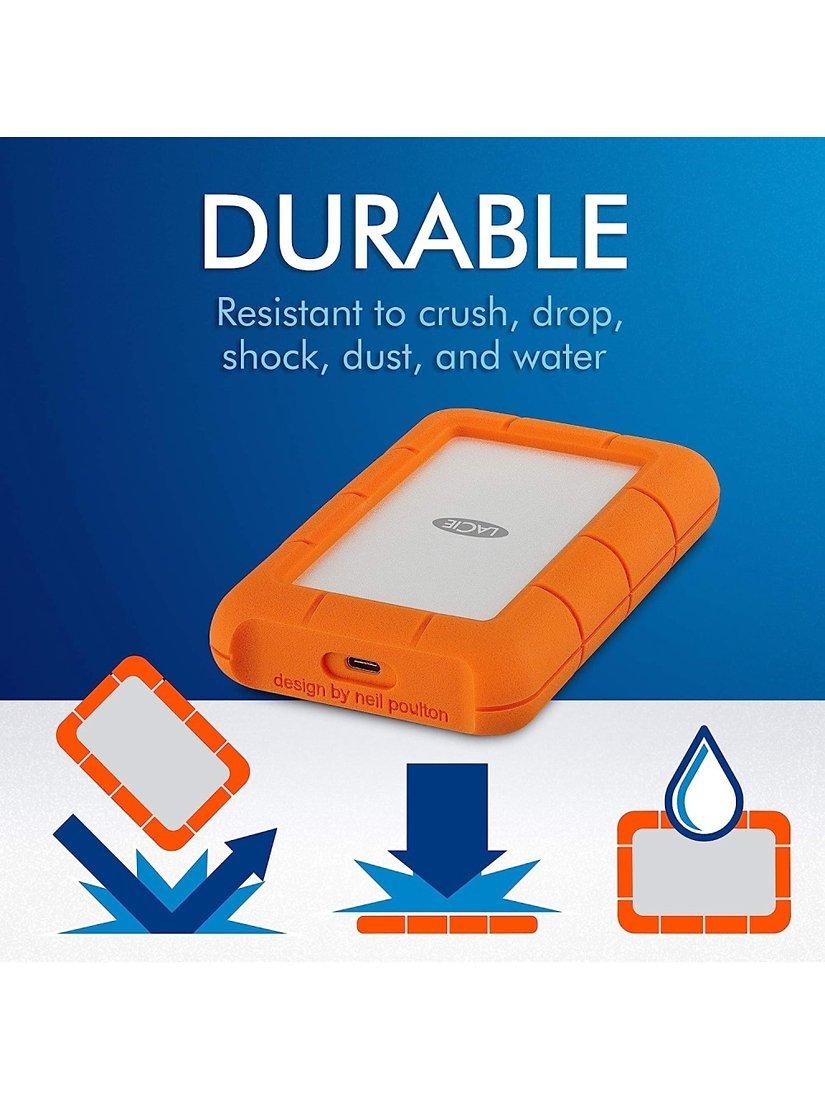 LaCie rugged external hard drive orange 5TB, UK version