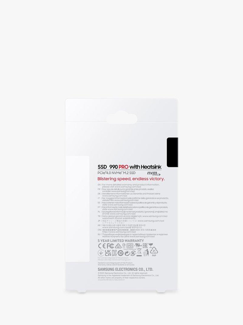 Samsung 990 PRO 2TB NVMe SSD مع مشتت حراري - منتج بريطاني