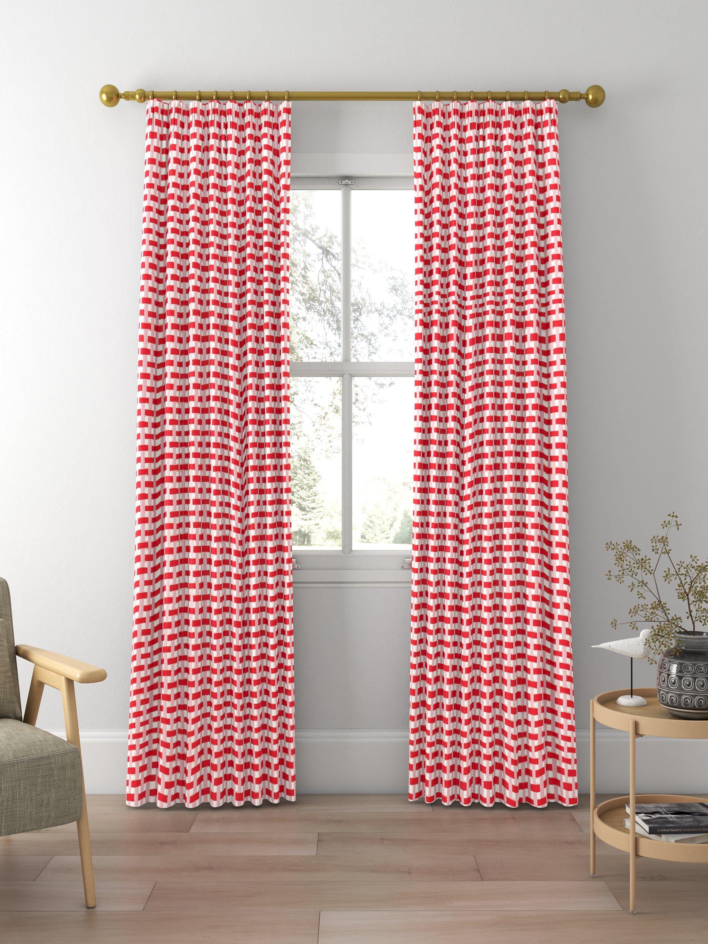 Harlequin basket weave fabric coral rose 139cm, imported from the UK
