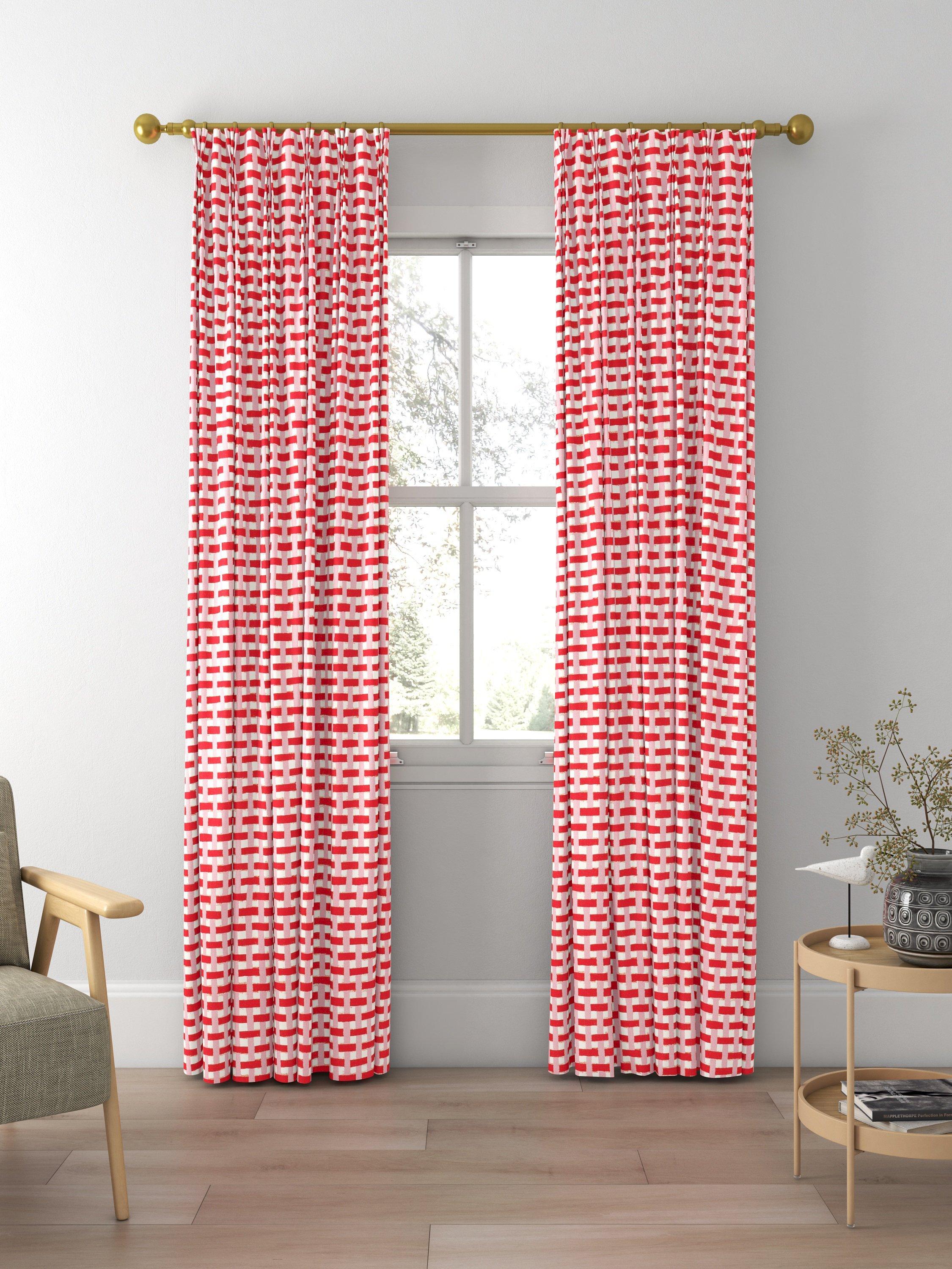 Harlequin basket weave fabric coral rose 139cm, imported from the UK