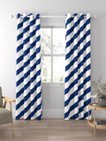 Harlequin paper straw curtains Lapis, imported from the UK