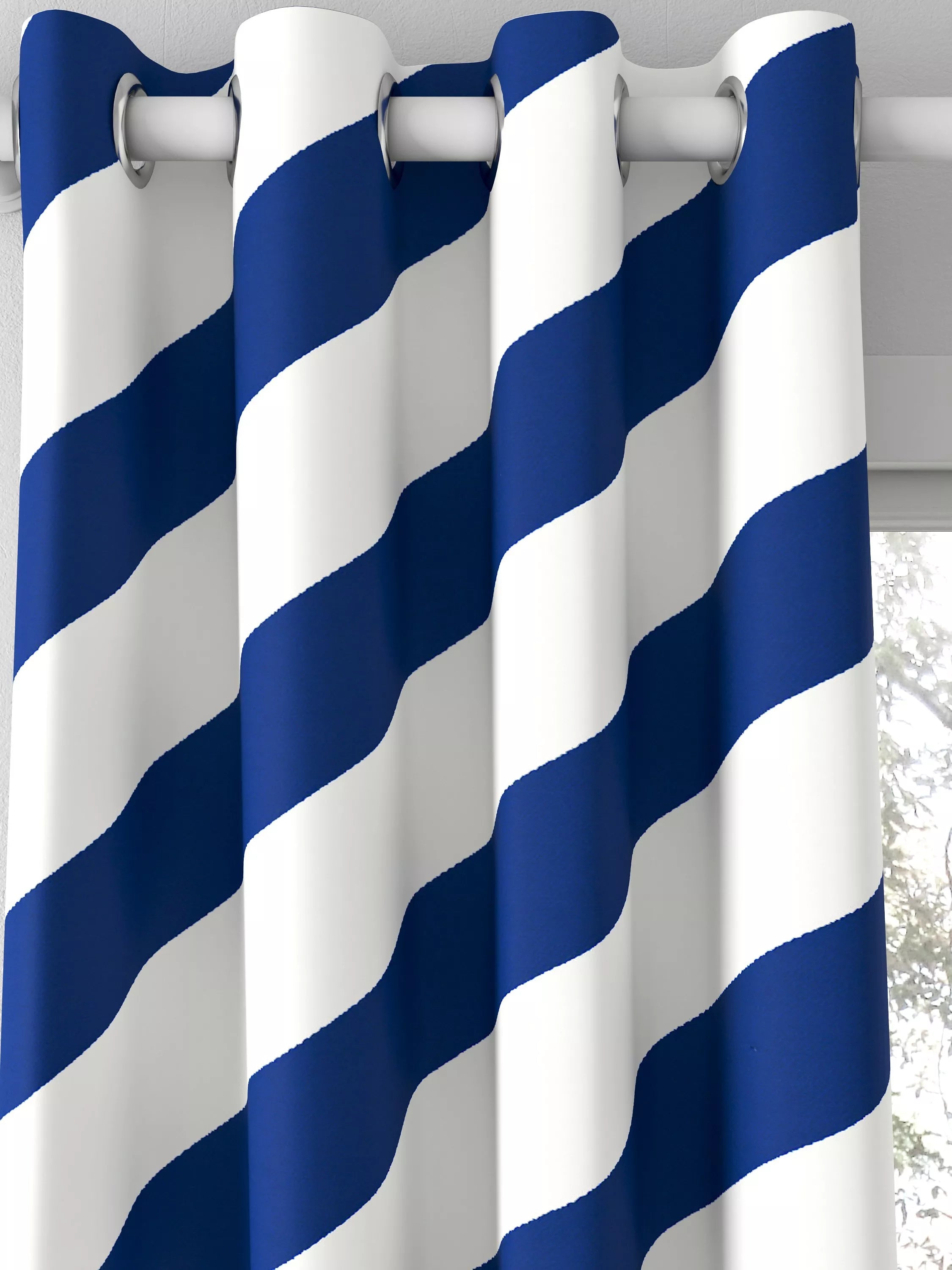 Harlequin paper straw curtains Lapis, imported from the UK