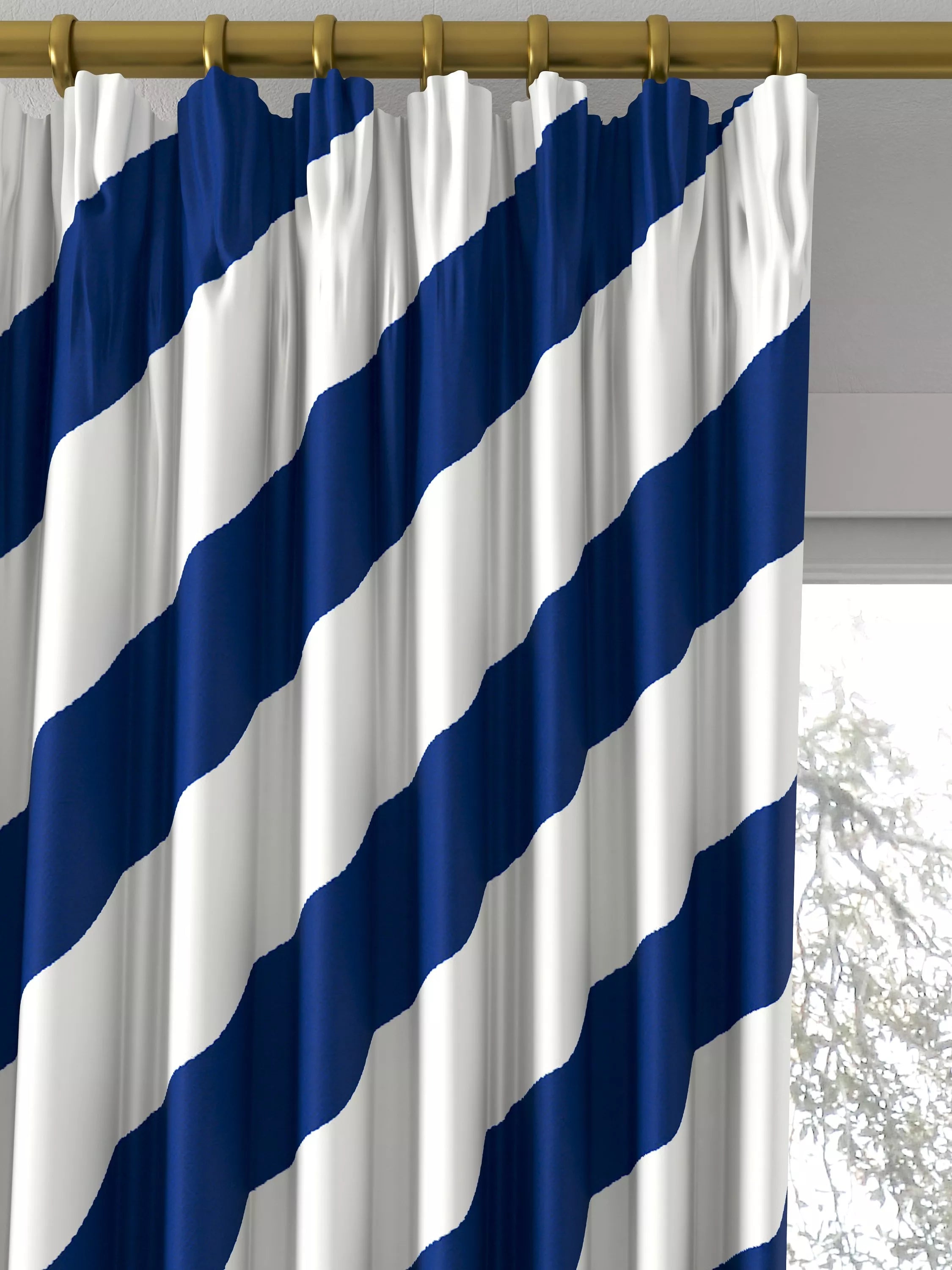 Harlequin paper straw curtains Lapis, imported from the UK