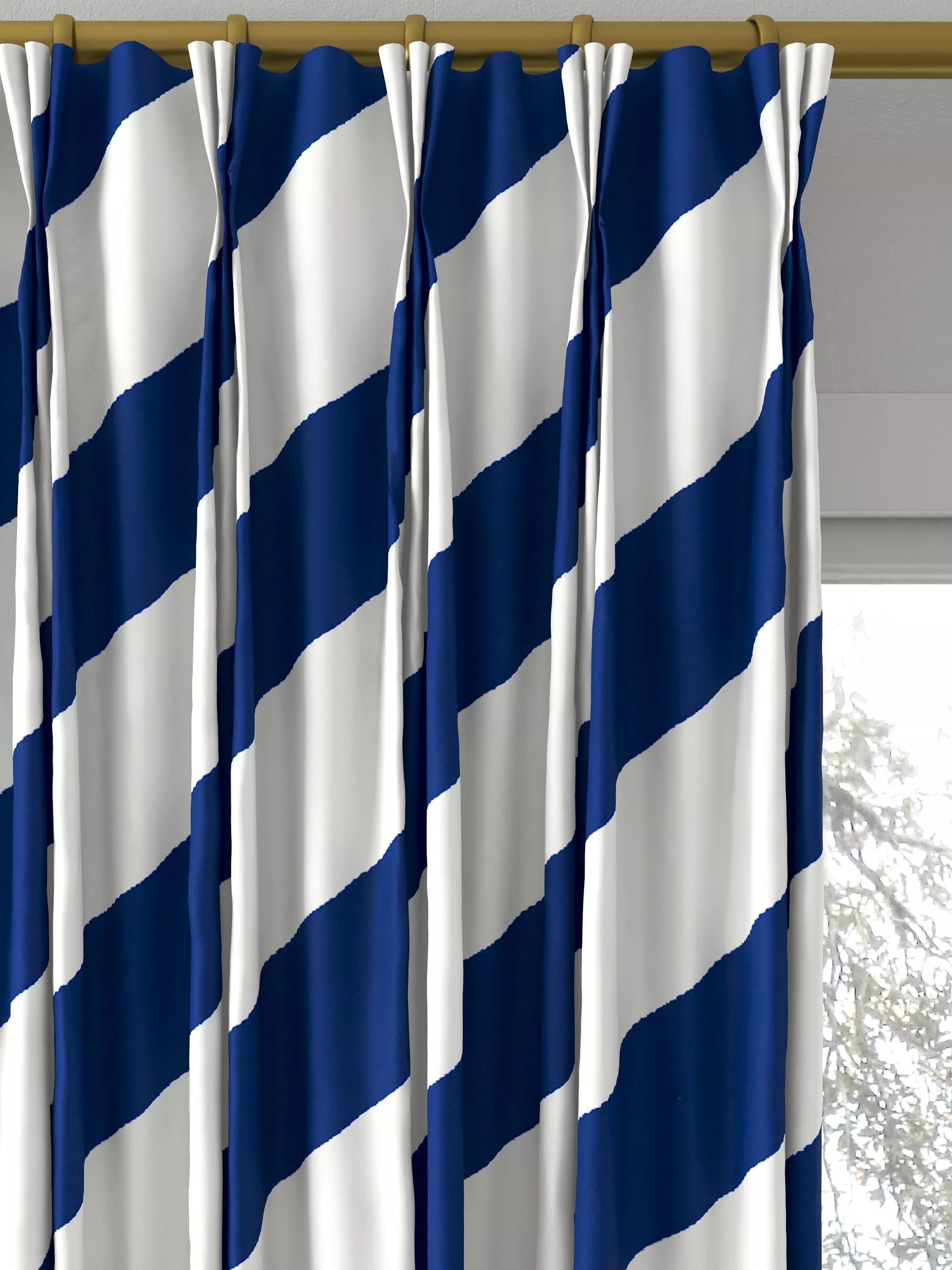 Harlequin paper straw curtains Lapis, imported from the UK