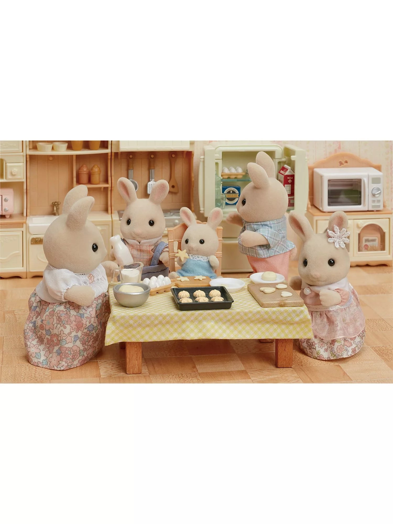 Sylvanian Families Milk Rabbit Family toy set, imported from the UK