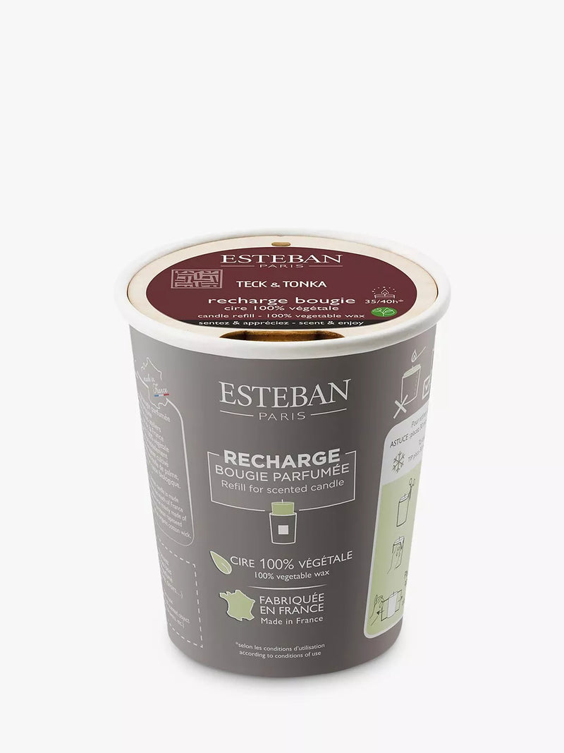 Esteban Teck & Tonka scented candle refill 180g - British product