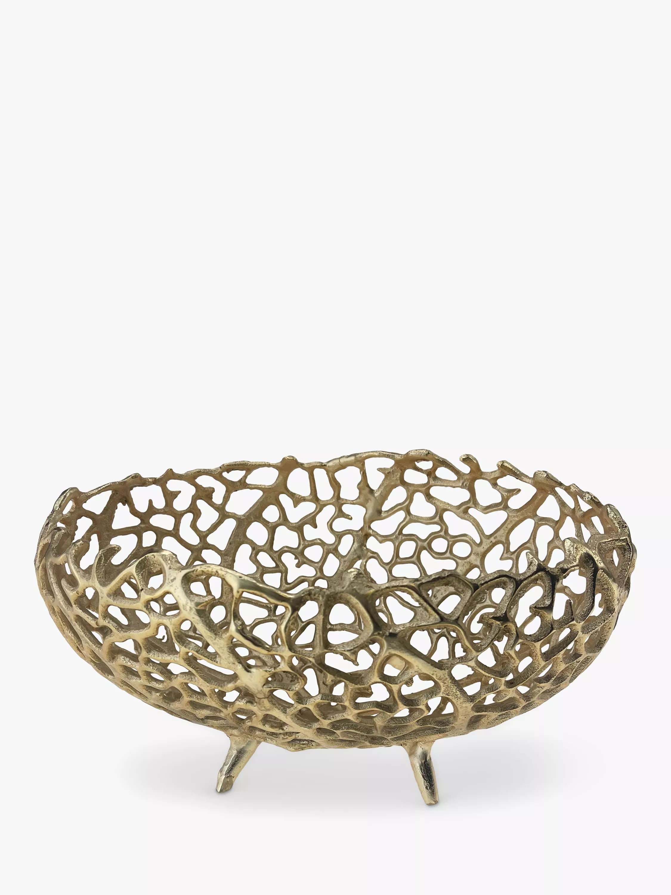 Culinary Concepts gold coral footed metal basket bowl 19cm, UK version