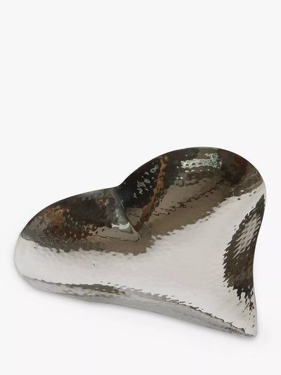 John Lewis Culinary Concepts Hammered Stainless Steel Heart Dish, 25cm, Champagne- Buy online at McGrocer