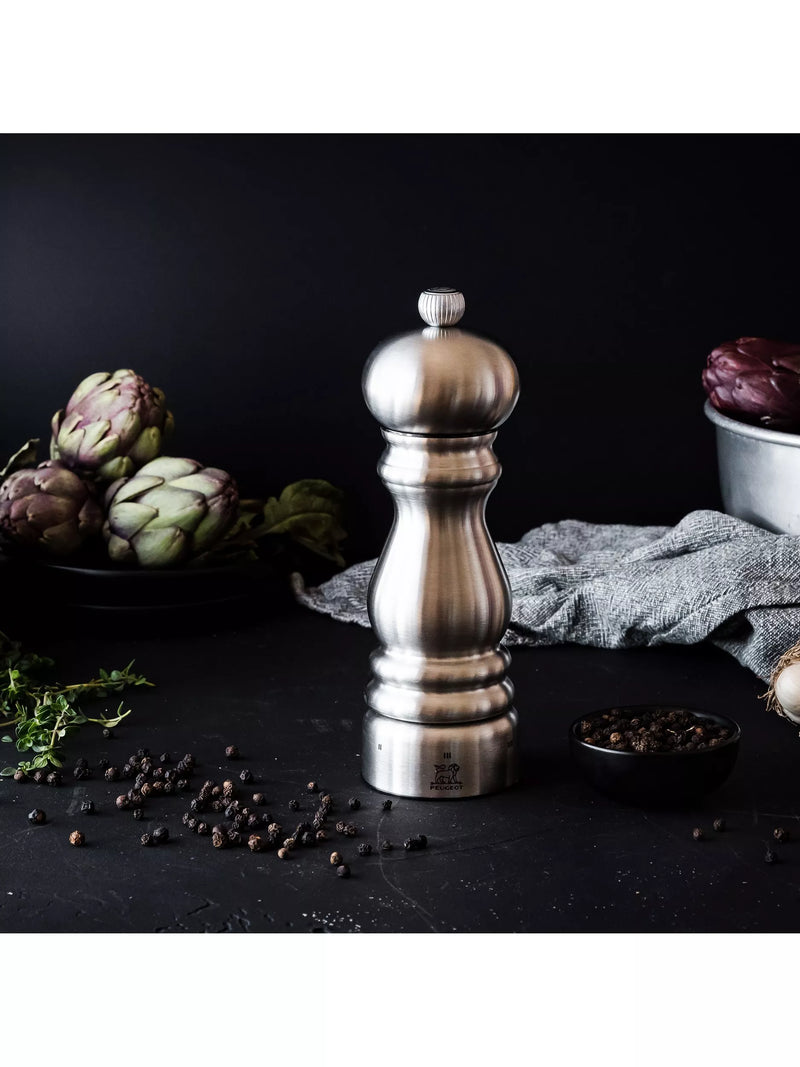 Peugeot Paris Chef salt and pepper mills 18cm silver, UK version
