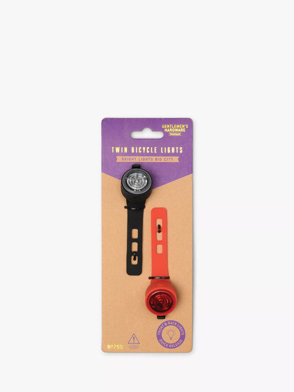 Twin Bicycle Safety Lights with Quick Release Bands and Batteries