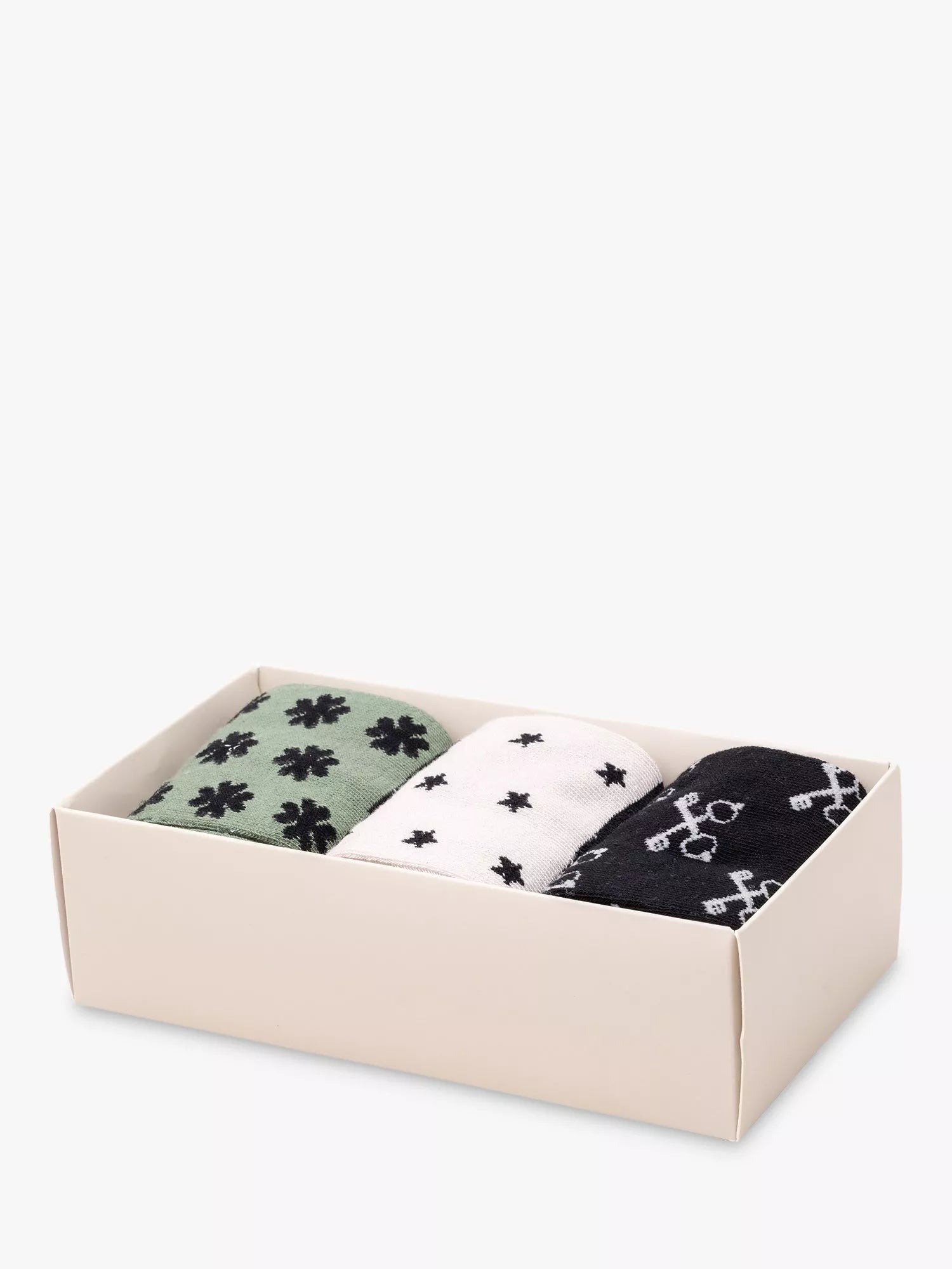 Gentlemen's Hardware lucky socks gift set with three pairs and international icons, UK version