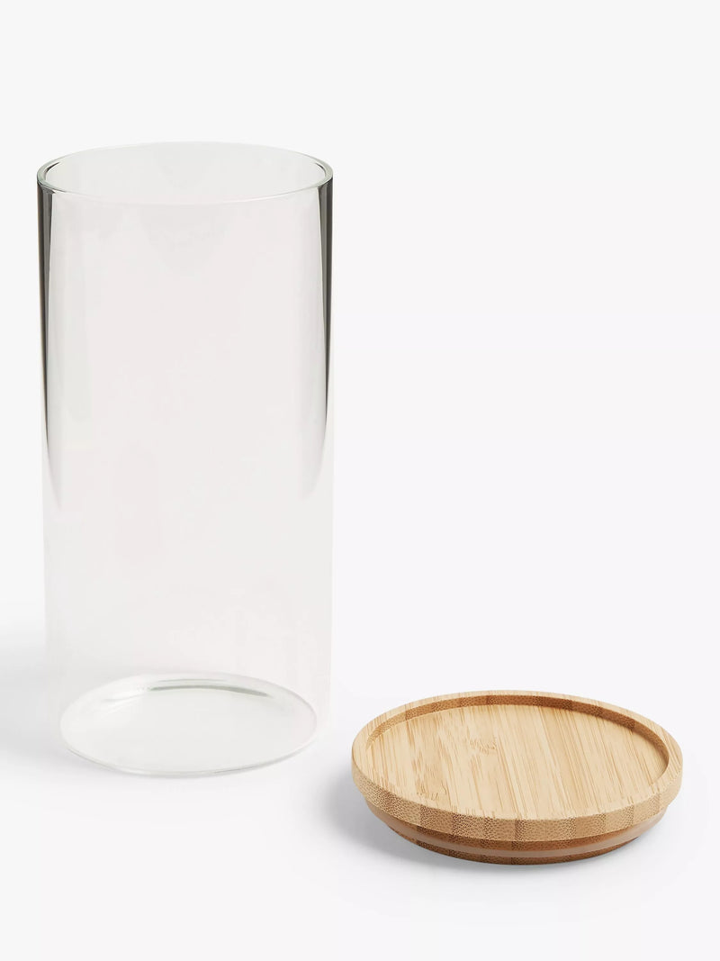 John Lewis glass jar with bamboo lid 1L, imported from the UK