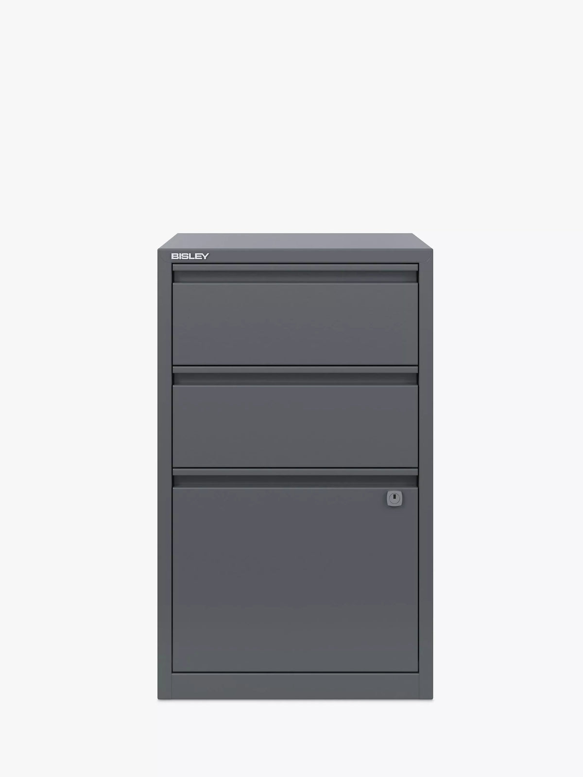 Bisley 3-Schubladen-Heftschrank, Aktenschrank aus Stahl – britisches Produkt