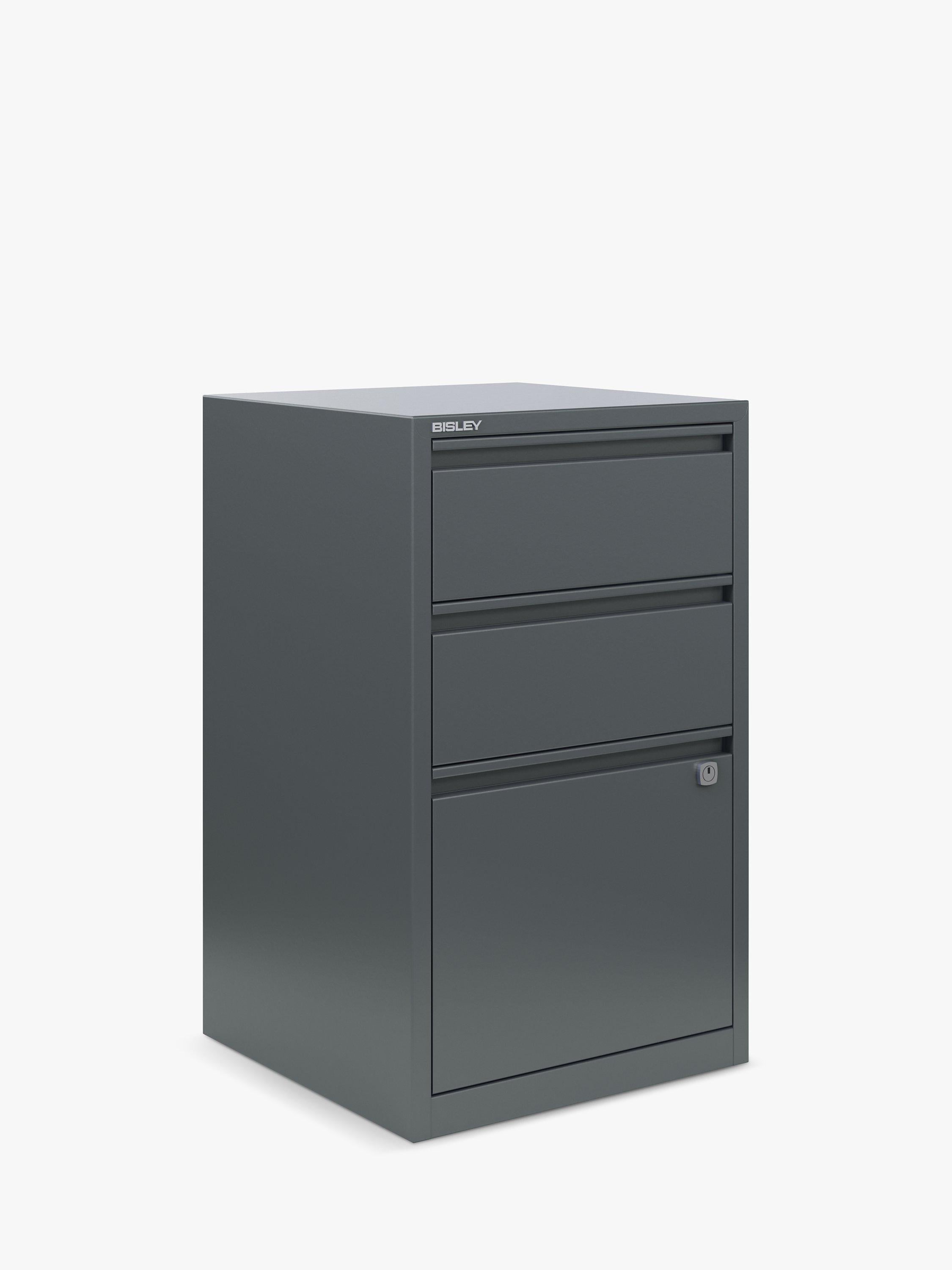 Bisley 3-Schubladen-Heftschrank, Aktenschrank aus Stahl – britisches Produkt