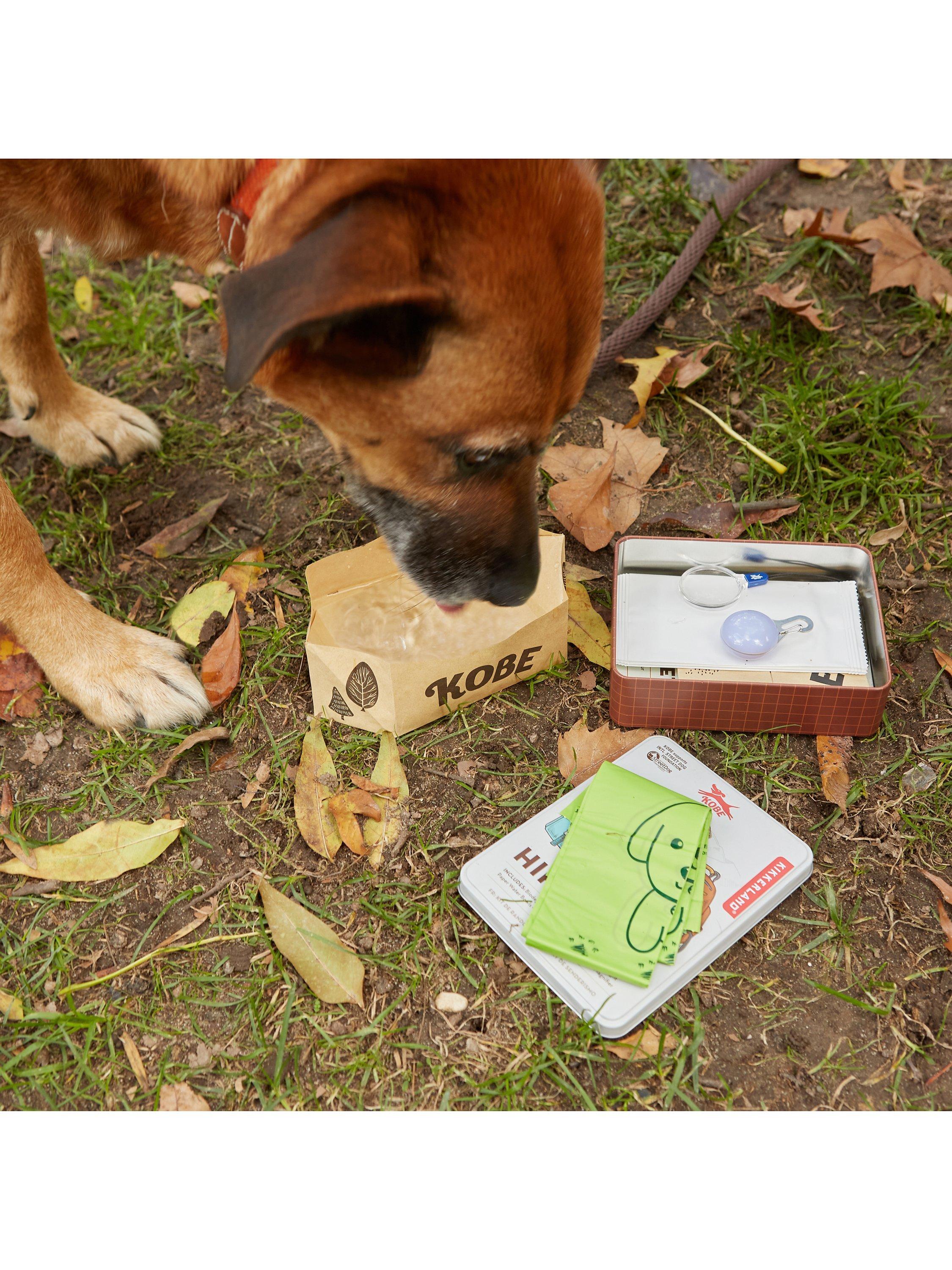 Kikkerland dog hiking kit with biodegradable poop bags and accessories, UK version