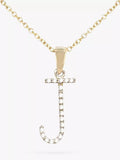 E.W Adams 9-karätiges Gold Diamant Initial Anhänger Halskette