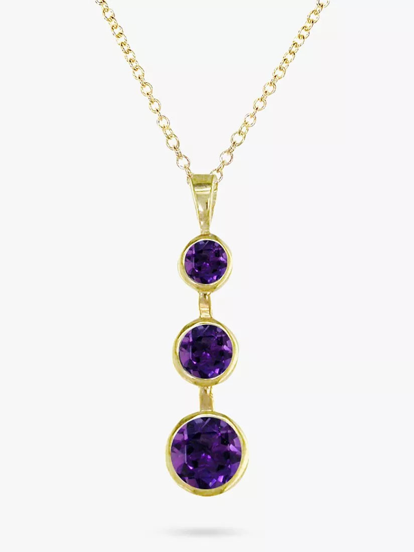 E.W Adams Gold Amethyst-Anhänger 45cm, UK-Version