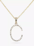 E.W Adams 9-karätiges Gold Diamant Initial Anhänger Halskette