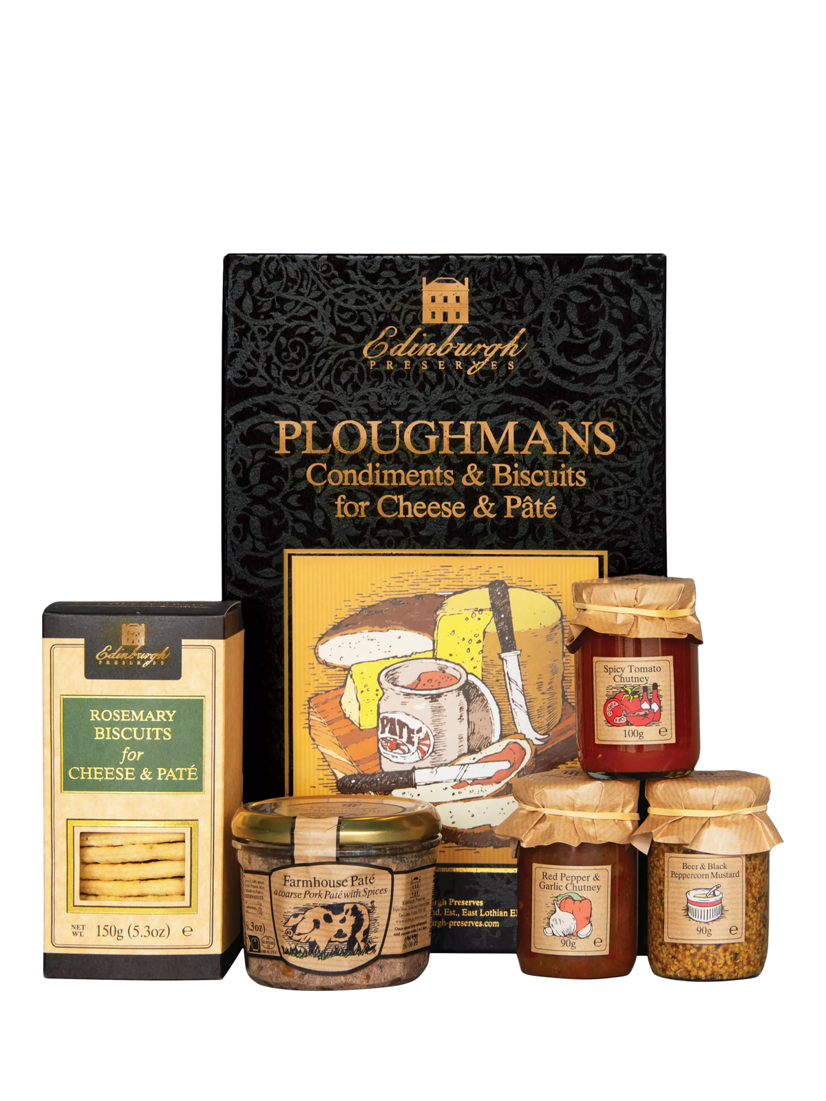 Edinburgh Preserves Ploughman's Box gift set 610g - British product