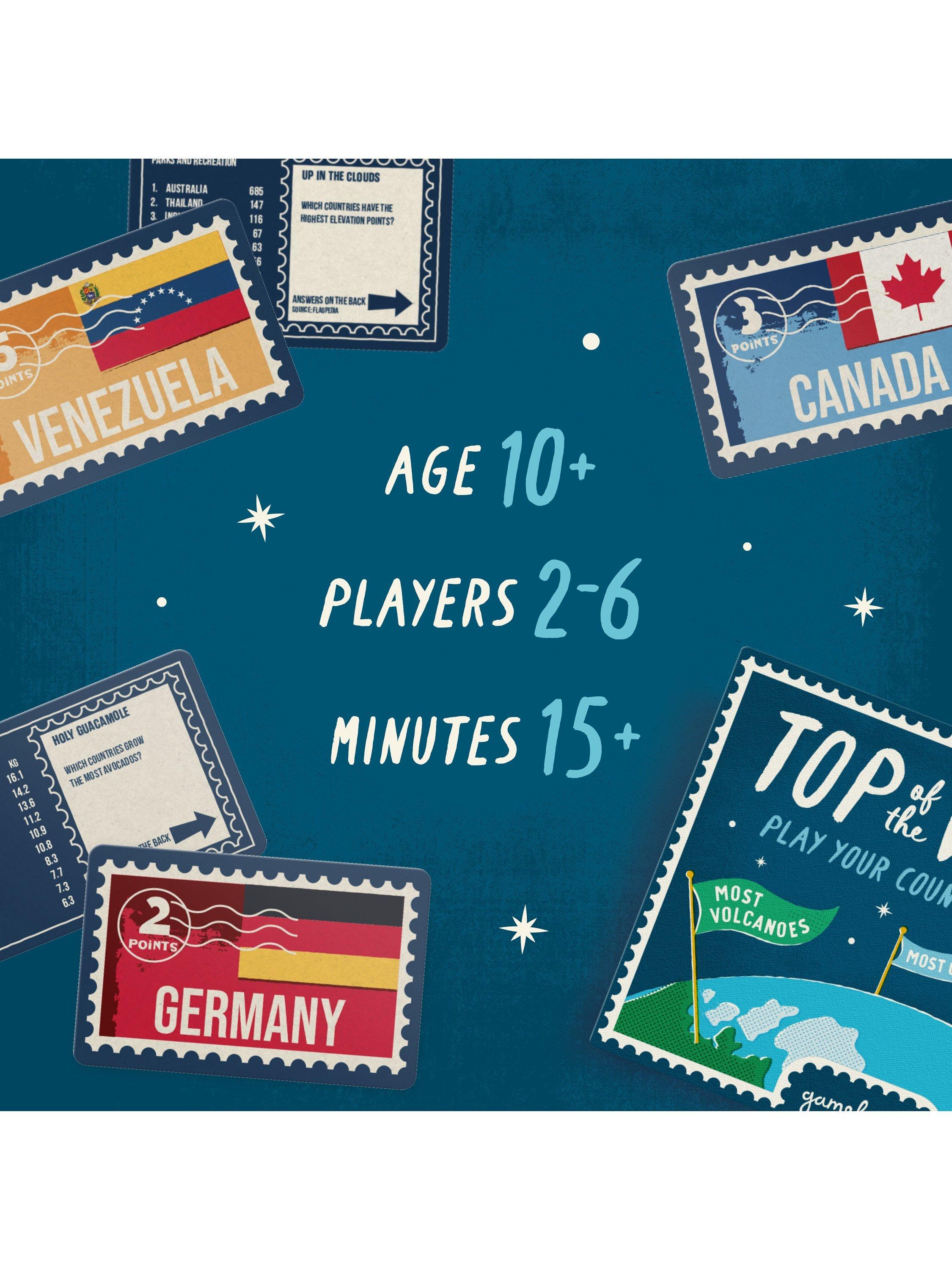Gamely Top of the World trivia card game, UK version