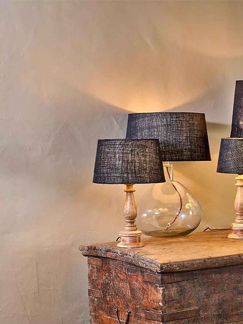 Nkuku Dia jute lampshade with drum shape, 30.5cm (British brand)