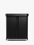 Simplehuman recycling pedal bin matte black steel 58L, imported from the UK