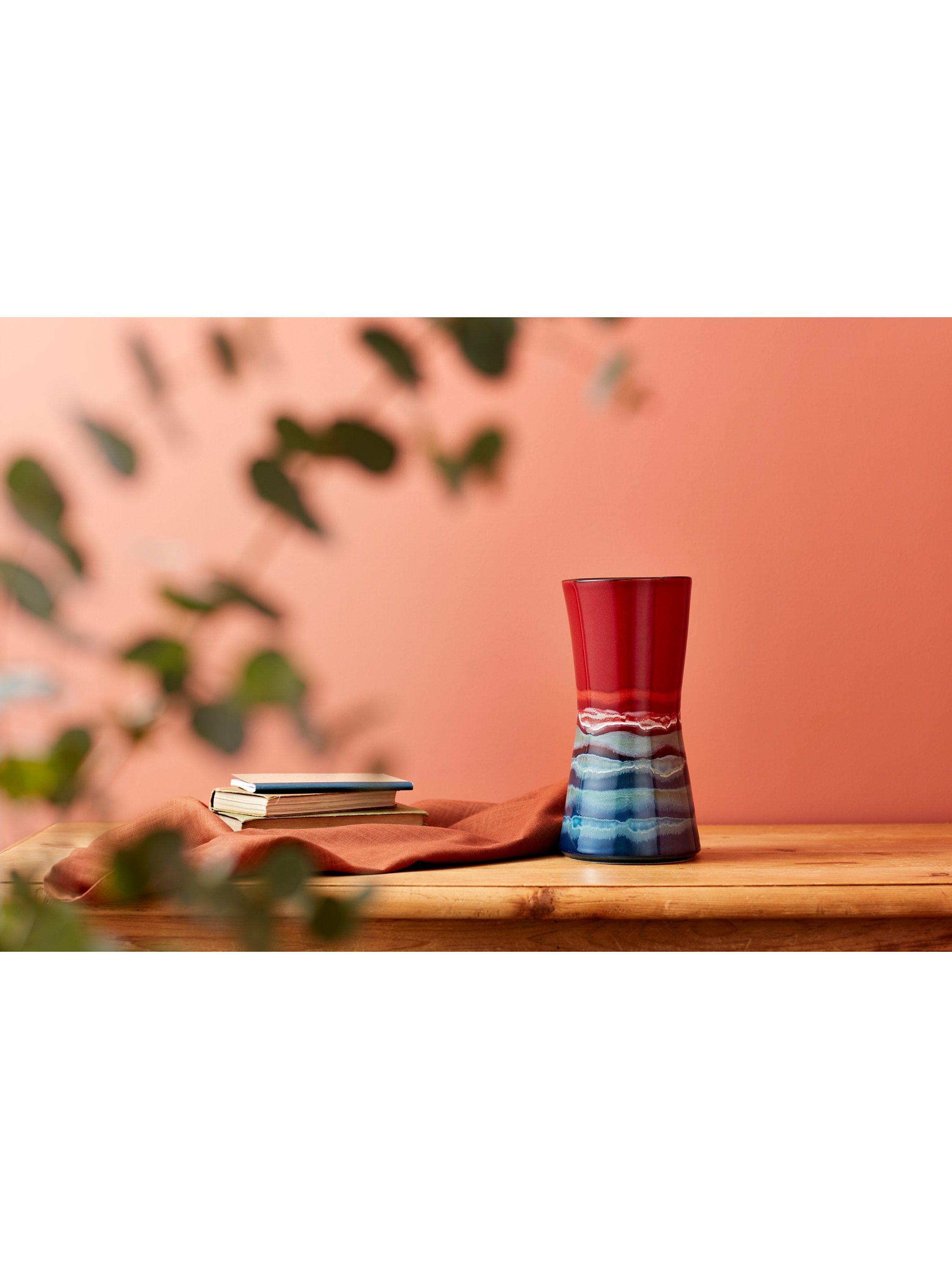 Poole Pottery hourglass vase Red Multi 24cm, imported from the UK
