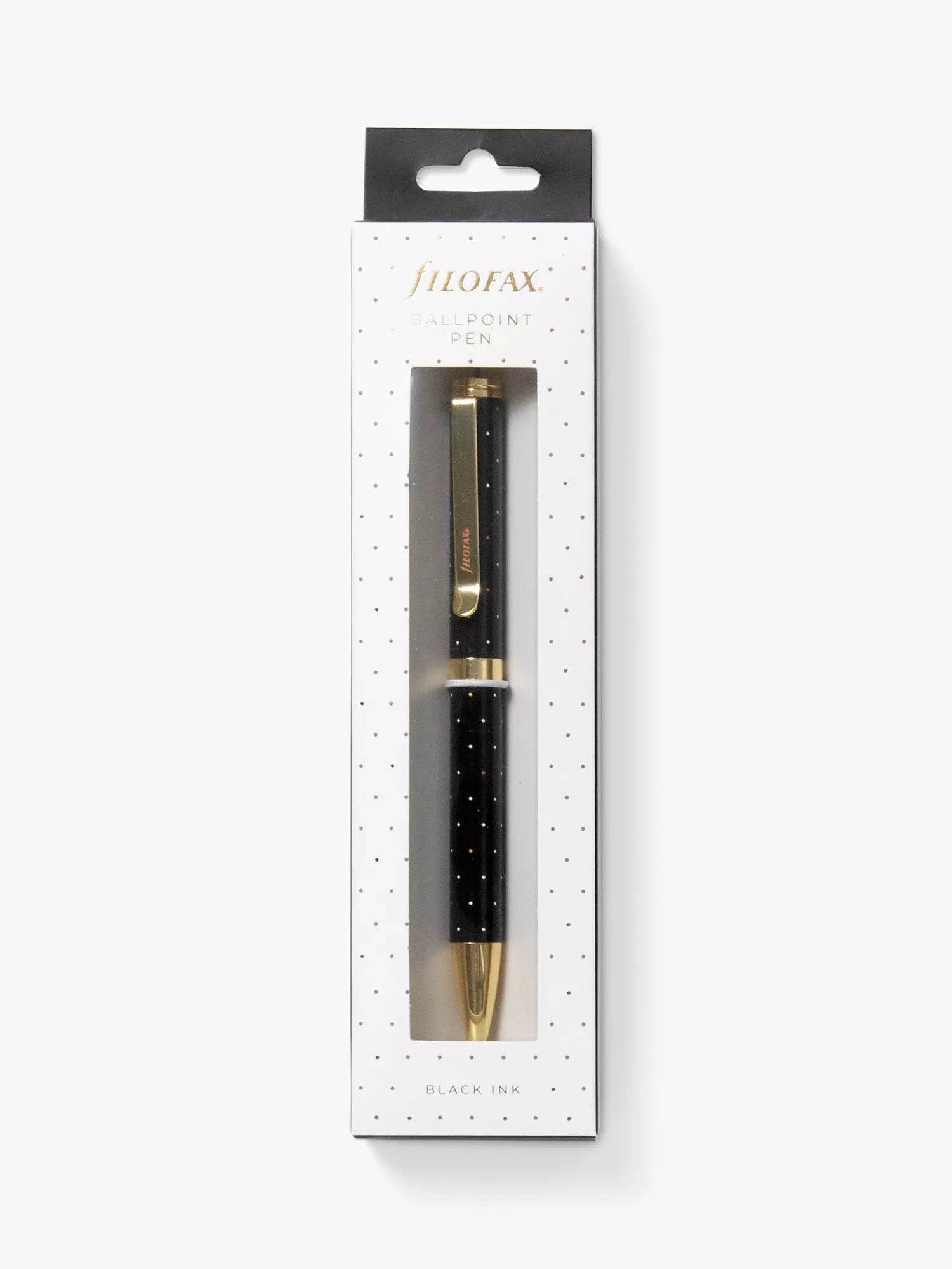 Filofax Moonlight black ballpoint pen, 1mm nib (British brand)