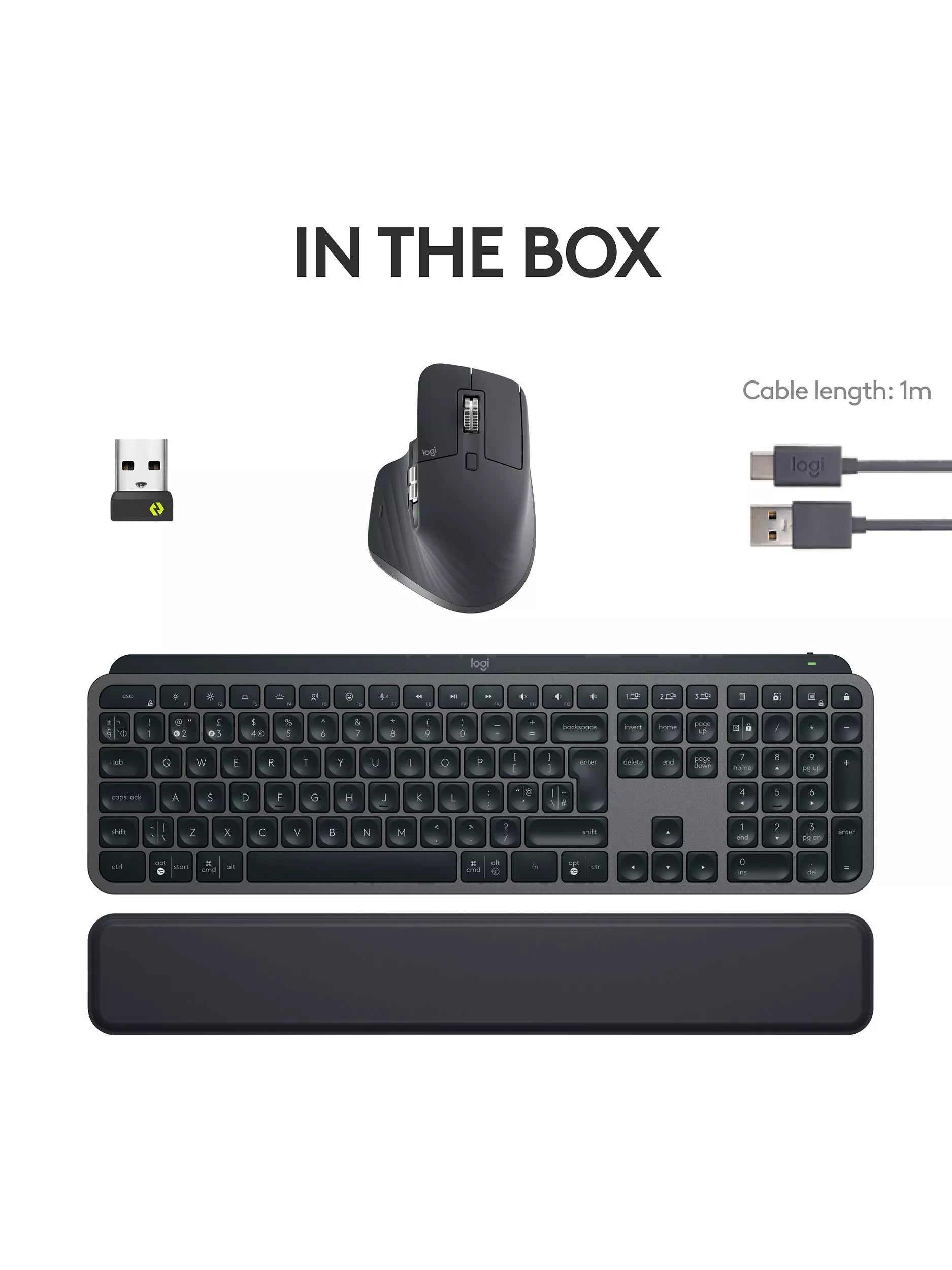 Logitech MX Keys S Combo keyboard mouse Graphite, imported from the UK