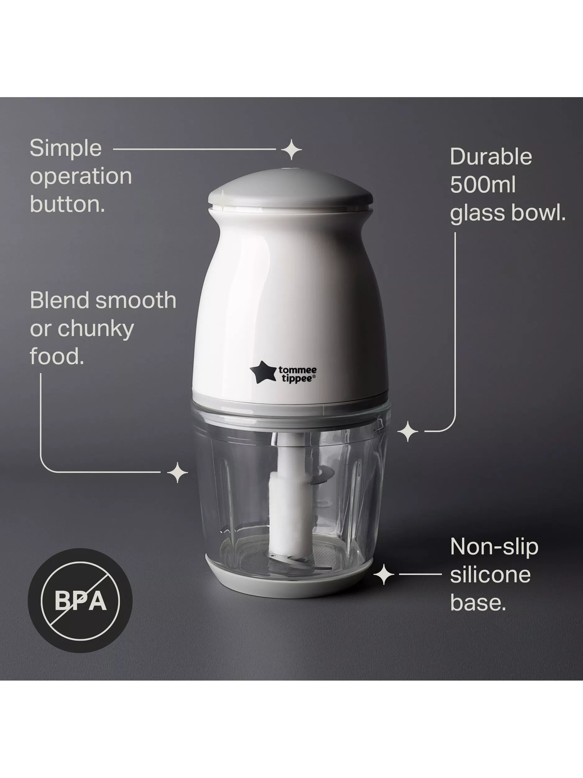 Tommee Tippee Quick-Chop electric mini food chopper 500ml UK version