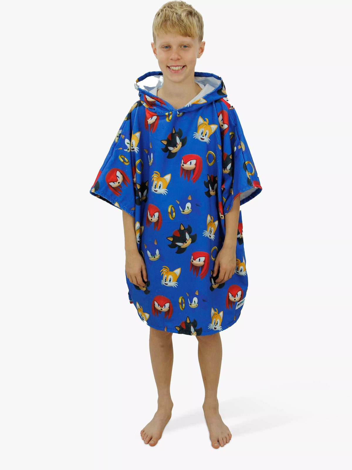 Sonic the Hedgehog blue and multi-color hooded towel (British brand)
