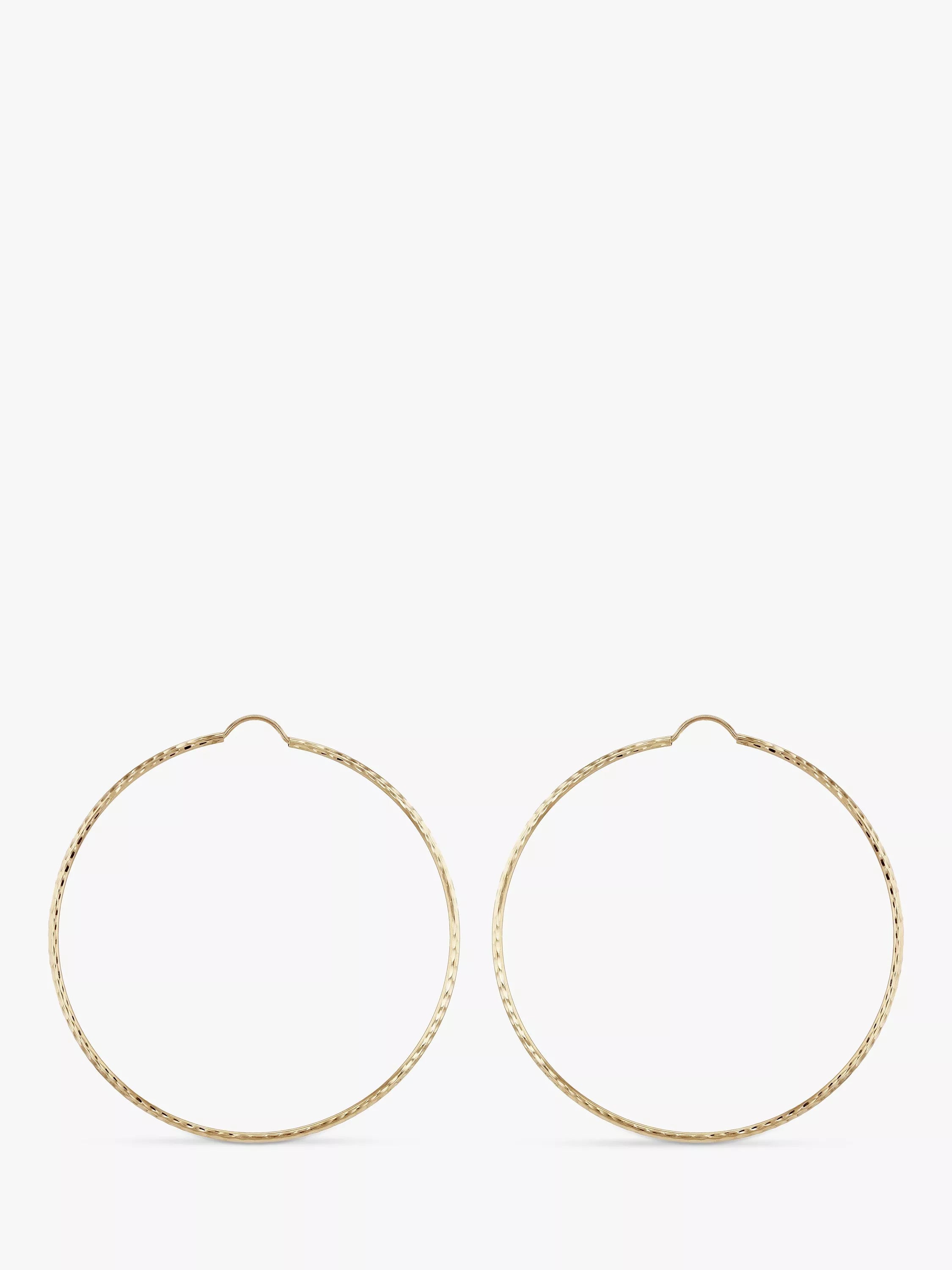 IBB 9ct textured hoop earrings gold - British product