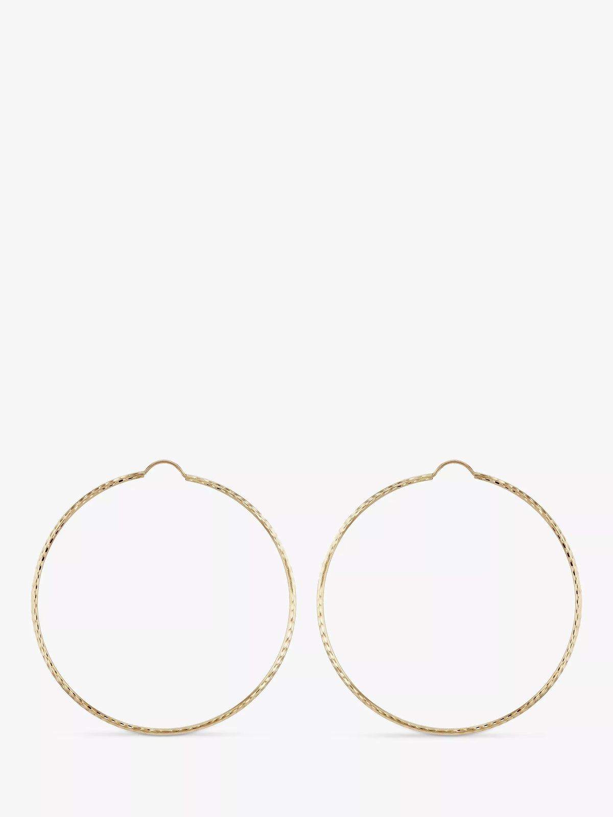 IBB 9ct textured hoop earrings gold - British product